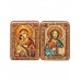Венчальная пара подарочных икон "Владимирская икона Божией Матери" и "Господь Вседержитель" на мореном дубе